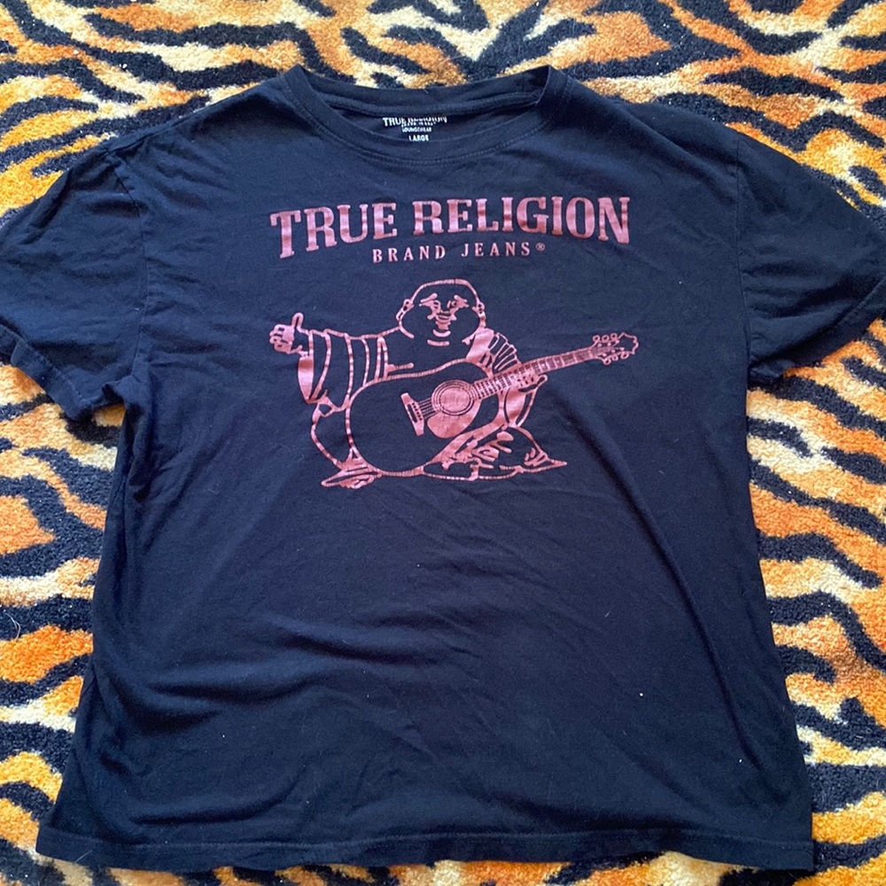 Black true religion shirt size large